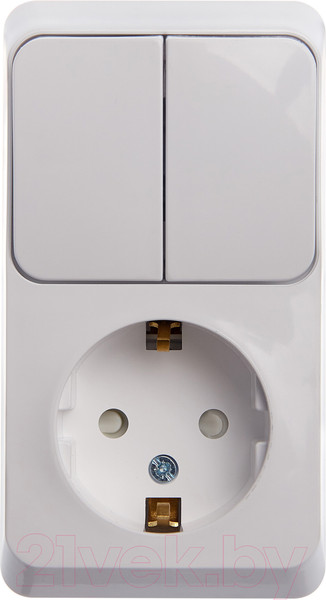 Изображение товара Блок выключатель+розетка Systeme (Schneider) Electric Этюд BPA16-202B