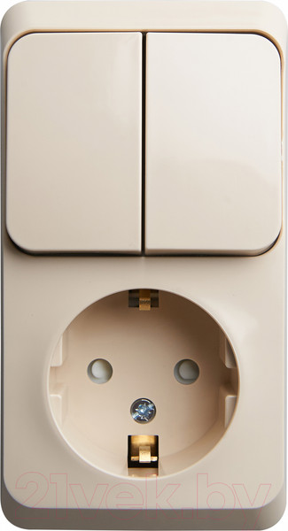 Изображение товара Блок выключатель+розетка Systeme (Schneider) Electric Этюд BPA16-202K