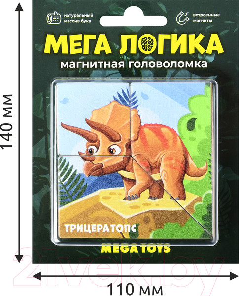 Изображение товара Развивающая игра Mega Toys Магнитная головоломка Трицератопс / 15844
