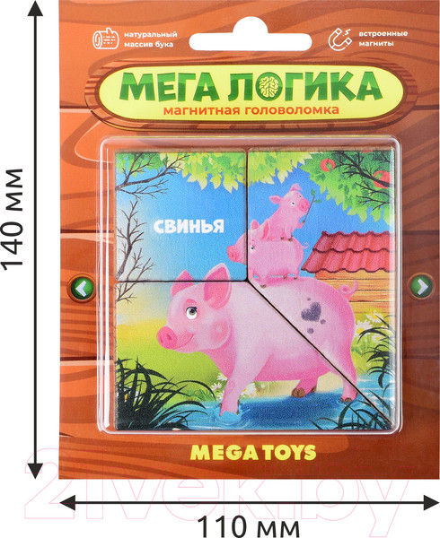 Изображение товара Развивающая игра Mega Toys Магнитная головоломка Свинья / 15758