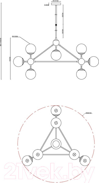 Изображение товара Люстра Arte Lamp Bolla A1664SP-10BK