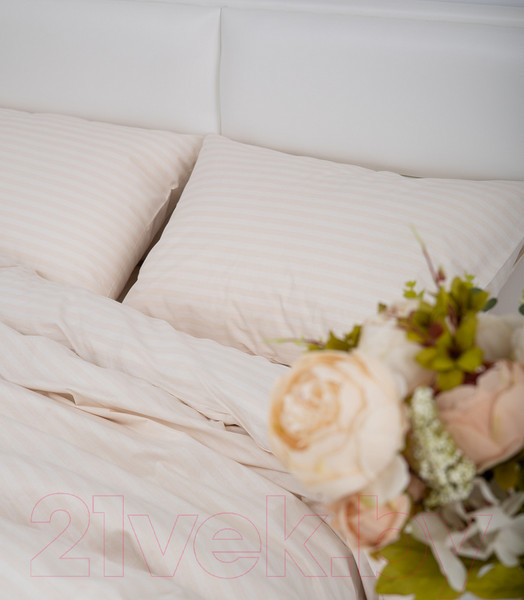 Изображение товара Пододеяльник Milanika Бежевый 2сп (поплин-страйп)