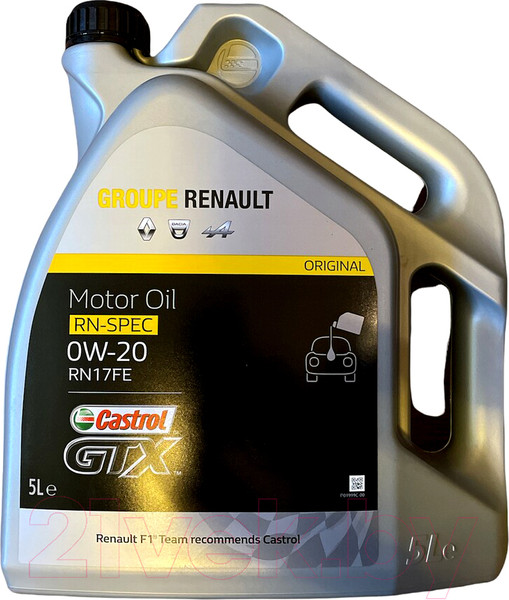 Изображение товара Моторное масло Castrol Renault GTX 0W20 RN17 FE / 7711943674 (5л)