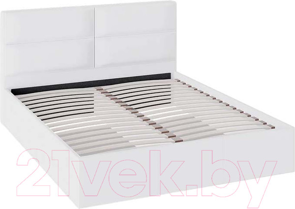 Изображение товара Двуспальная кровать ТриЯ Глосс СМ 319.01.02 с ПМ и заглушиной 160x200 (белый)