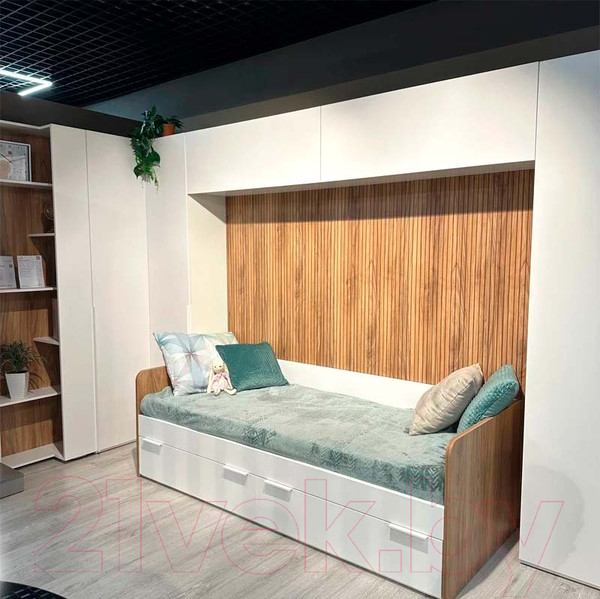 Изображение товара Кровать-тахта ТриЯ Порто ТД-393.12.01 80x200 (яблоня беллуно/белый софт)