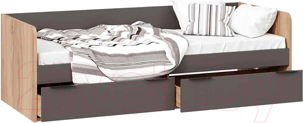 Изображение товара Кровать-тахта ТриЯ Порто ТД-393.12.01 80x200 (яблоня беллуно/графит софт)