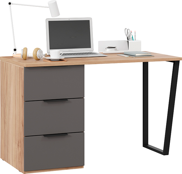Изображение товара Письменный стол ТриЯ Порто СМ-393.15.011 с тумбой (яблоня беллуно/графит софт)