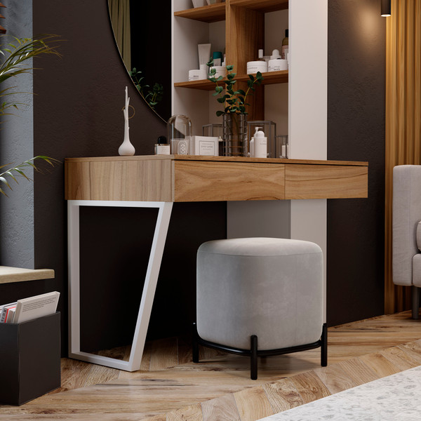 Изображение товара Письменный стол ТриЯ Порто СМ-393.15.012 со шкафом (белый жемчуг/яблоня беллуно/белый софт)