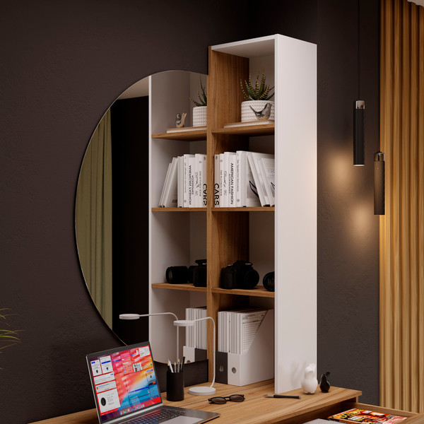 Изображение товара Письменный стол ТриЯ Порто СМ-393.15.012 со шкафом (белый жемчуг/яблоня беллуно/белый софт)