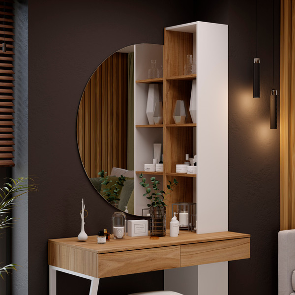 Изображение товара Письменный стол ТриЯ Порто СМ-393.15.012 со шкафом (белый жемчуг/яблоня беллуно/белый софт)