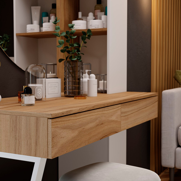 Изображение товара Письменный стол ТриЯ Порто СМ-393.15.012 со шкафом (белый жемчуг/яблоня беллуно/белый софт)