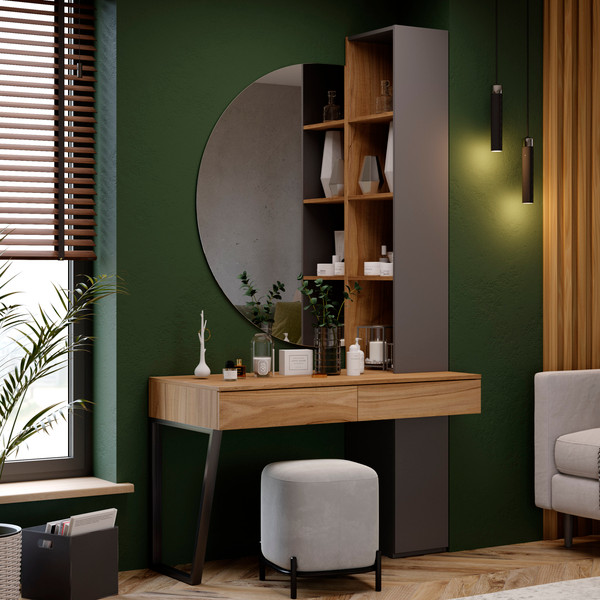 Изображение товара Письменный стол ТриЯ Порто СМ-393.15.012 со шкафом (яблоня беллуно/графит софт)