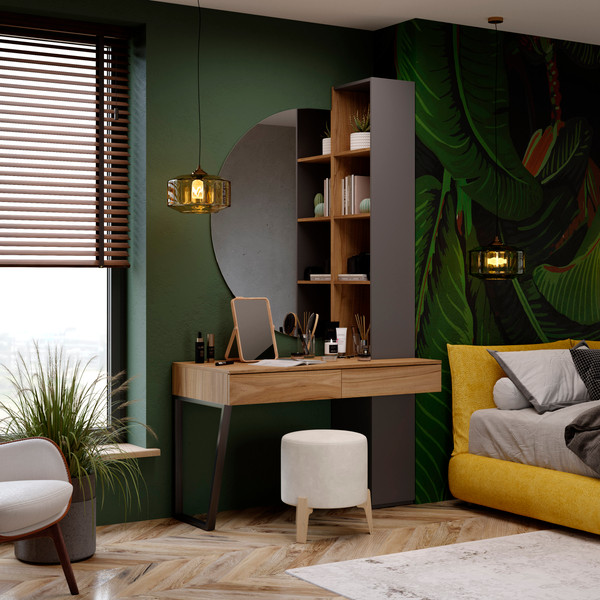 Изображение товара Письменный стол ТриЯ Порто СМ-393.15.012 со шкафом (яблоня беллуно/графит софт)