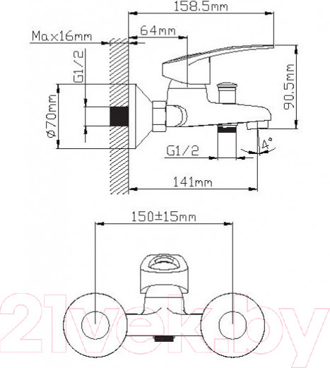 Изображение товара Смеситель Wisent WP30027