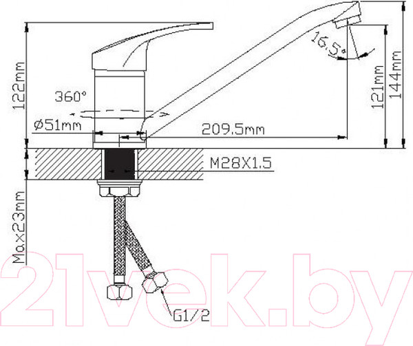 Изображение товара Смеситель Wisent WP49027