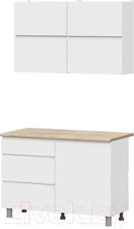 Изображение товара Кухонный гарнитур Mio Tesoro Токио 1.2м (белый текстурный/дуб сонома)