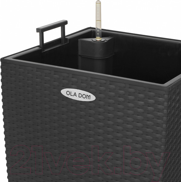 Изображение товара Кашпо Ellastik Plast Ola Dom Rattan (31л, антрацит)