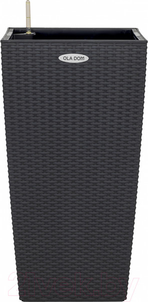 Изображение товара Кашпо Ellastik Plast Ola Dom Rattan (31л, антрацит)