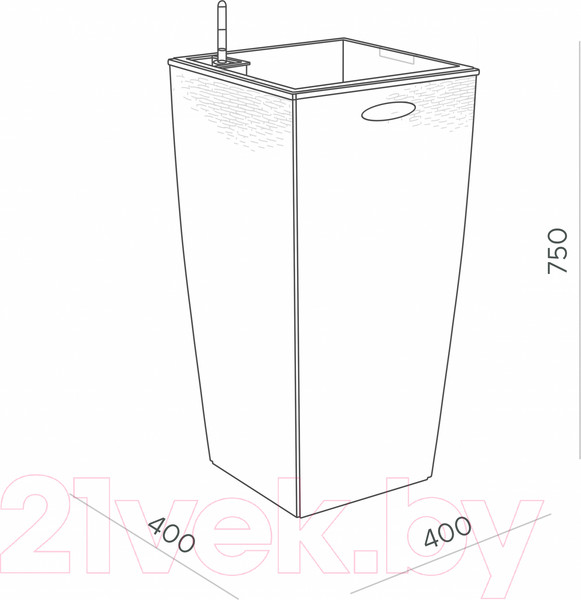 Изображение товара Кашпо Ellastik Plast Ola Dom Rattan (31л, антрацит)