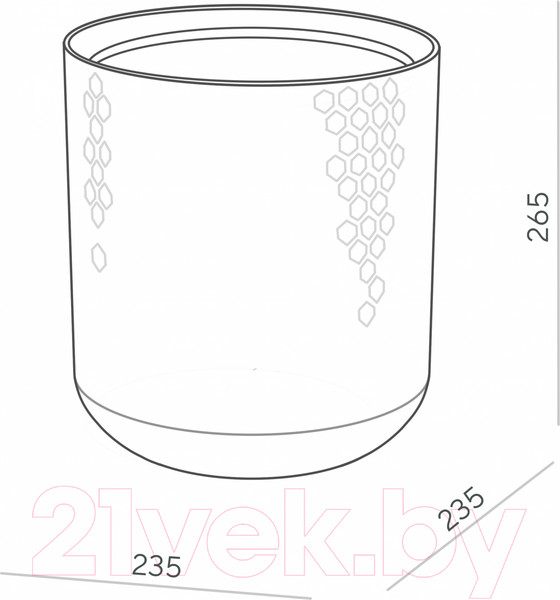 Изображение товара Кашпо Ellastik Plast Ola Dom Kerama (5л, антрацит)