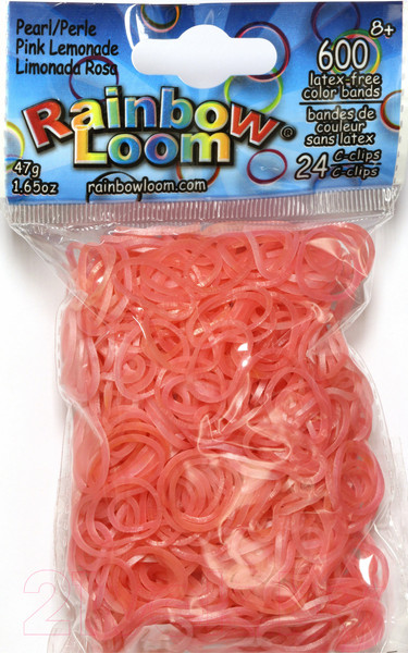 Изображение товара Набор для плетения Rainbow Loom Набор резинок / B0142  (розовый лимонад/перламутр)