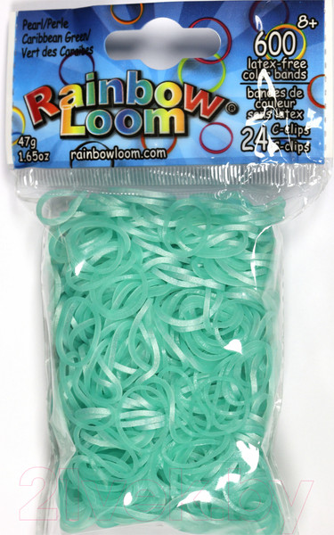Изображение товара Набор для плетения Rainbow Loom Набор резинок / B0158  (зеленый)