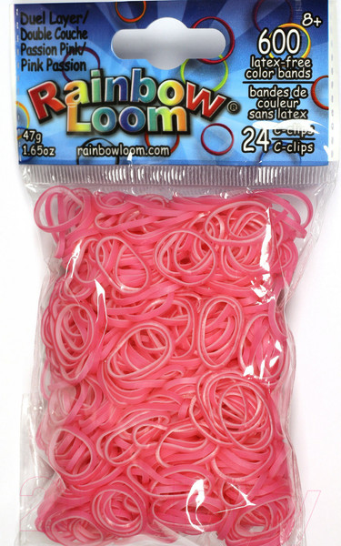Изображение товара Набор для плетения Rainbow Loom Набор резинок / B0181  (пылкий розовый)