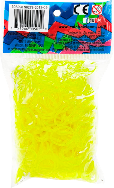 Изображение товара Набор для плетения Rainbow Loom Набор резинок / B0223 неон желтый