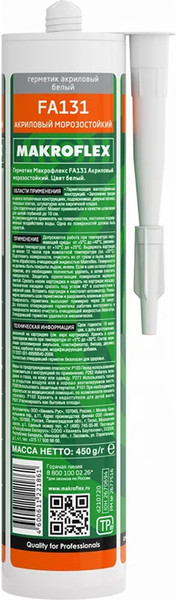 Изображение товара Герметик акриловый Makroflex FA131 морозостойкий (450г, белый)