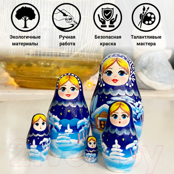 Изображение товара Матрешка сувенирная Брестская Фабрика Сувениров Русское Рождество / 5330