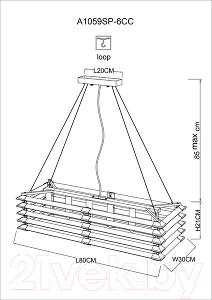 Изображение товара Люстра Arte Lamp Caravaggio A1059SP-6CC
