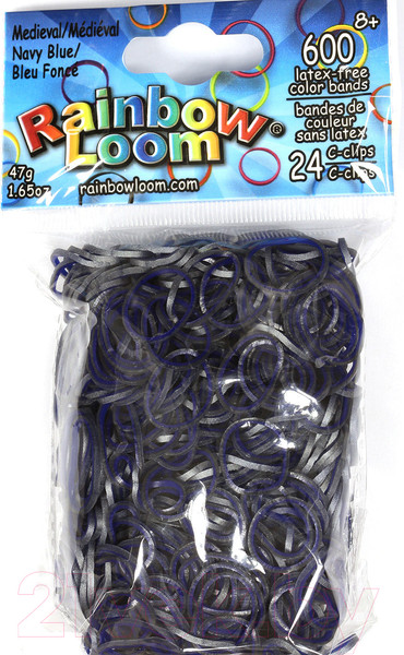 Изображение товара Набор для плетения Rainbow Loom Набор резинок / B0112 (темно-синий)
