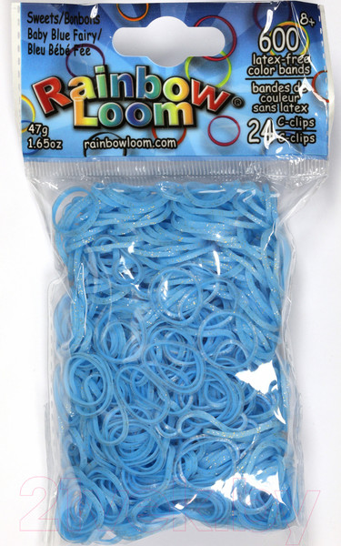 Изображение товара Набор для плетения Rainbow Loom Набор резинок / B0113  (светло-голубой)