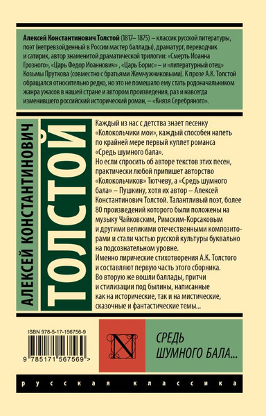 Изображение товара Книга АСТ Средь шумного бала... Мягкая обложка (Толстой Алексей)