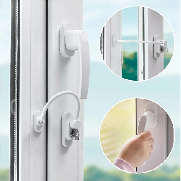 Изображение товара Замок оконный No Brand LFS детский с тросом (белый)