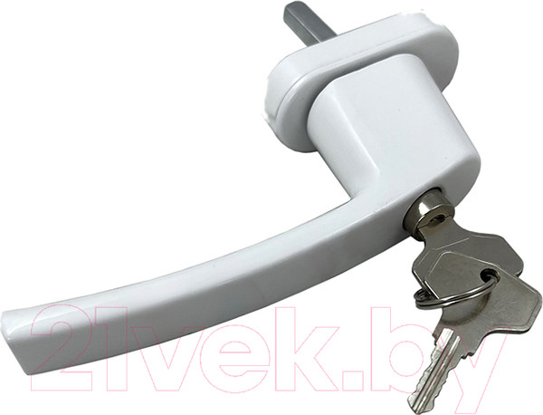 Изображение товара Ручка оконная No Brand С ключом 37мм и кнопкой (белый)