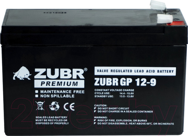 Изображение товара Аккумуляторная батарея Zubr GP 12V (9 А/ч)