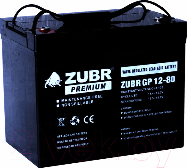 Изображение товара Аккумуляторная батарея Zubr GP 12V (80 А/ч)
