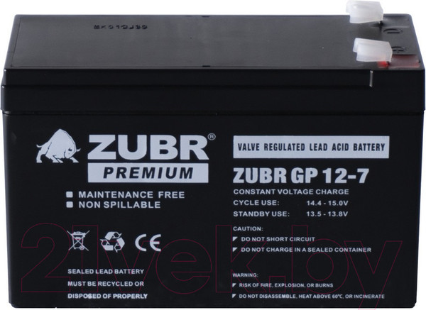 Изображение товара Аккумуляторная батарея Zubr GP 12V (7 А/ч)