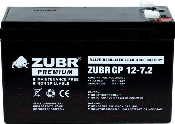 Изображение товара Аккумуляторная батарея Zubr GP 12V (7.2 А/ч)