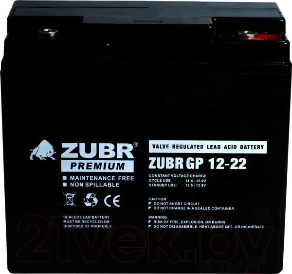 Изображение товара Аккумуляторная батарея Zubr GP 12V (22 А/ч)