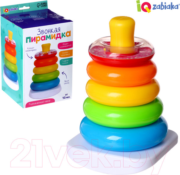 Изображение товара Развивающий игровой набор Zabiaka IQ Звонкая пирамидка / 9891190