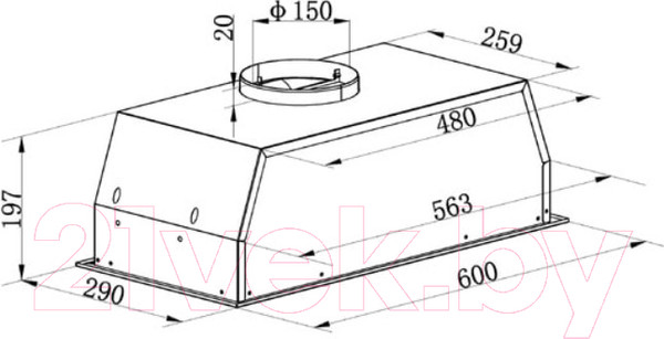 Изображение товара Вытяжка скрытая Maunfeld Thames 603PM (белый)