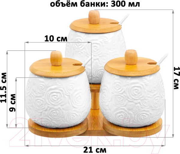 Изображение товара Набор емкостей для хранения Elan Gallery Розы / 540836