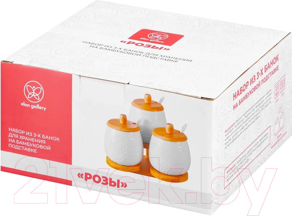 Изображение товара Набор емкостей для хранения Elan Gallery Розы / 540836