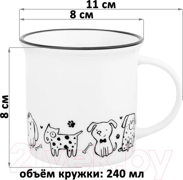 Изображение товара Кружка Elan Gallery Жизнь собак Праздник у щенят / 880200