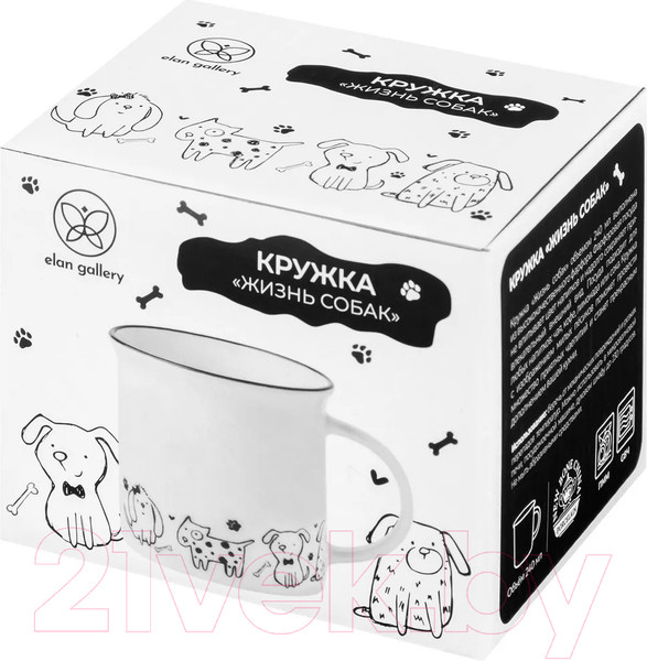 Изображение товара Кружка Elan Gallery Жизнь собак Праздник у щенят / 880200
