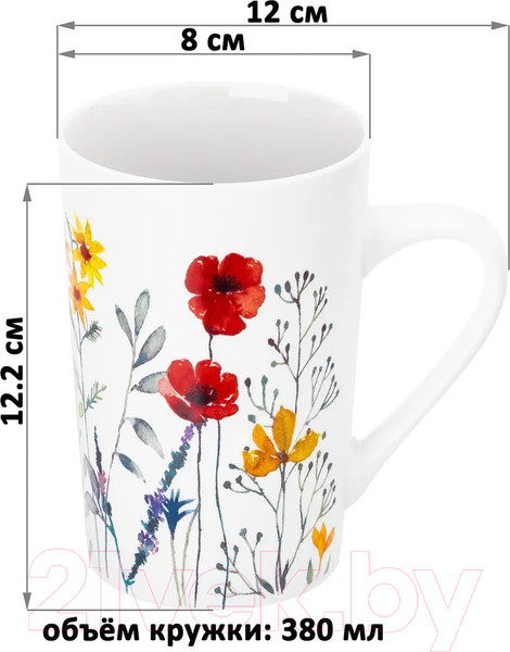 Изображение товара Кружка Elan Gallery Цветочное настроение Красные маки / 880192