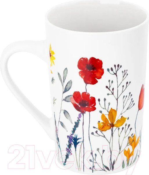 Изображение товара Кружка Elan Gallery Цветочное настроение Красные маки / 880192