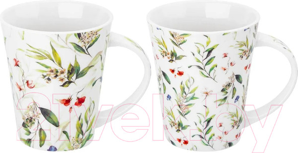 Изображение товара Набор кружек Elan Gallery Зеленые веточки / 880203